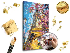 Festés számok szerint PREMIUM GOLD - Eiffel Tower  (kifestő szett számok alapján ARTMiE arany füstfóliával)