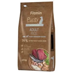 2x12kg Fitmin Adult rizs, hal & szarvas száraz kutyatáp