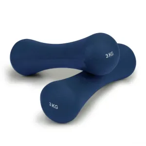 Fitness neoprén súlyzókészlet kék 2x3 kg-os neoprén súlyzókkal