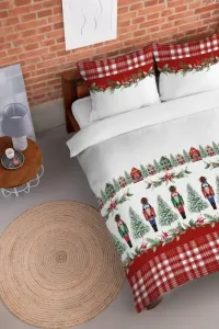 Karácsonyi ágyneműhuzat piros Diótörő Rozměr: 220x200 cm | Rozměr 2 x 70 x 80 cm