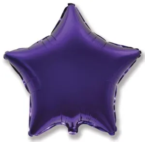 Lila csillag alakú fólia lufi - 45 cm - Flexmetal #255477