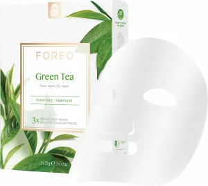 Foreo Tisztító maszk vegyes bőrre Green Tea (Purifying Sheet Mask) 3 x 20 g