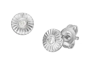 Fossil Elegáns ezüst fülbevaló kristállyal Circle JFS00617040