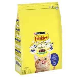 4kg PURINA Friskies Adult tőkehal & zöldség száraz macskatáp