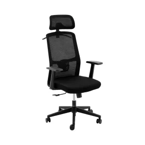 Irodai szék - hálós háttámla - fejtámla - 50 x 50.5 cm-es ülés - max. 150 kg - fekete | Fromm & Starck