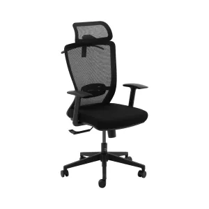 Irodai szék - hálós háttámla - fejtámla - 50 x 50 cm-es ülés - max. 150 kg - fekete | Fromm & Starck