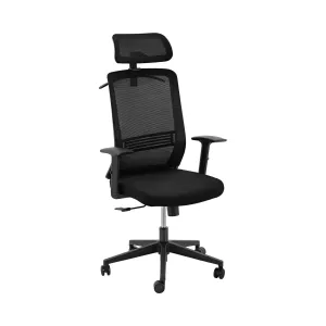 Irodai szék - hálós háttámla - fejtámla - 50 x 61 cm-es ülés - max. 150 kg - fekete | Fromm & Starck