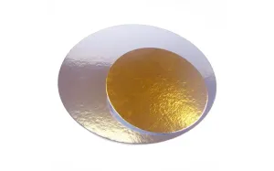 Torta alátét arany és ezüst (kétoldalas) kör - 26 cm - FunCakes