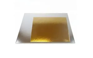 Torta alátét arany és ezüst (kétoldalas) négyzet alakú - 35x35 cm - FunCakes