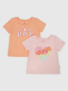 GAP Gyerek póló 2 db Rózsaszín Narancssárga