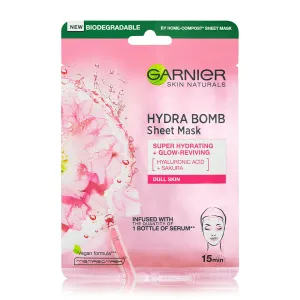 Garnier Revitalizáló textilmaszk sakura kivonattal Skin Naturals (Hydra Bomb Sheet Mask) 28 g