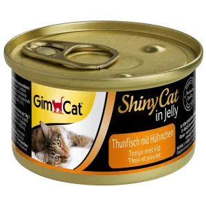 12x70g GimCat ShinyCat Jelly tonhal & csirke nedves macskatáp