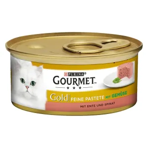 48x85g Gourmet Gold Paté nedves macskatáp- Kacsa & spenót