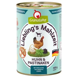 24x400g Granatapet Liebling's Mahlzeit Csirke & pasztinák nedves kutyatáp