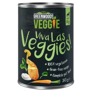6x375g Greenwoods Veggie joghurt, burgonya, sárgarépa és spenót nedves kutyatáp