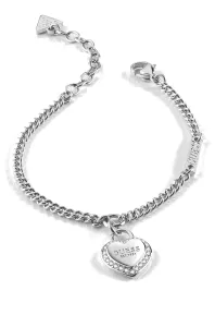 Guess Divatos acél karkötő Fine Heart JUBB01422JWRHS 14,5 - 18,5 cm - D #118356
