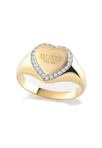 Guess Romantikus aranyozott gyűrű Fine Heart JUBR01430JWYG 52 mm