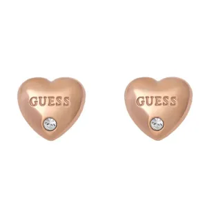 Guess Szív bronz fülbevaló kristállyal UBE70106