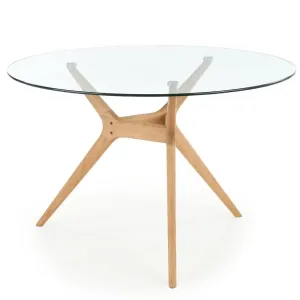 Asztal Ashmore 120 Üveg/Faipari – Transp./Természetes