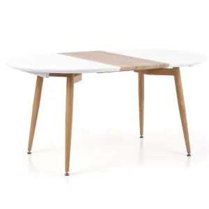 Kinyitható asztalok  Edward 120/200x100cm Mdf/Acél – Fehér/Tölgy San Remo