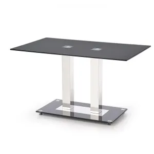 Asztal Walter 2 130x80 Üveg/Acél – Fekete