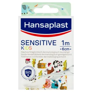 Hansaplast Sensitive Kids gyerek tapaszok érzékeny bőrre, különféle állati motívumokkal, 1 m x 6 cm