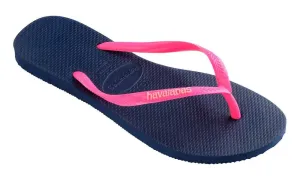 Havaianas Slim Logo női papucs - kék/rózsaszín #1434453