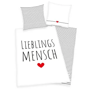 Herding Lieblings mensch pamut ágyneműhuzat, 140 x 200 cm, 70 x 90 cm