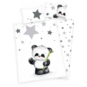 Herding Jana Star Panda gyerek flanell ágyneműhuzat a kiságyba, 135 x 100 cm, 40 x 60 cm
