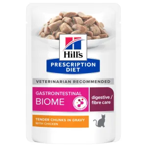 12x85g Hill's Prescription Diet Gastrointestinal Biome csirke nedves macskatáp