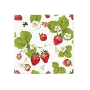 Decoupage szalvéták - Strawberries with Bees  - 1db