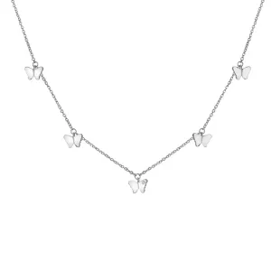 Hot Diamonds Bájos ezüst nyaklánc pillangókkal Flutter DN168/9 32-39 cm