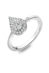 Hot Diamonds Elegáns ezüst gyűrű gyémánttal és topázzal Glimmer DR255 60 mm