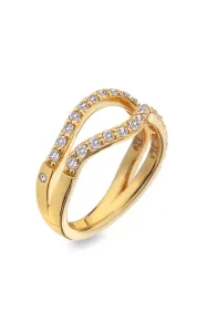 Hot Diamonds Luxus aranyozott gyűrű gyémánttal és topázzal Jac Jossa Soul DR223 55 mm