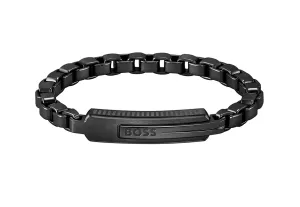 Hugo Boss Tisztességes fekete karkötő Orlado 1580358M 17,5 cm #1040227