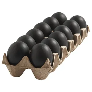 Fekete műanyag tojások - 12 db / 6 cm (húsvéti dekorációk)