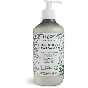 I Love Hidratáló kéz- és testápoló Naturals Lime, Ginger & Cardamon (Hand & Body Lotion) 500 ml