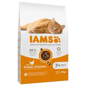 10kg IAMS for Vitality Mature & Senior csirke  száraz macskatáp 10% árengedménnyel