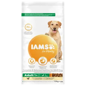 12kg IAMS for Vitality Adult Large csirke száraz kutyatáp 10% árengedménnyel