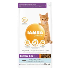 3kg IAMS for Vitality Kitten tengeri hal száraz macskatáp
