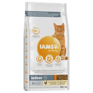 3kg IAMS Vitality Adult Indoor csirke száraz macskatáp 10% kedvezménnyel