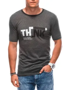 Trendi sötét szürke póló Think felirattal S1898