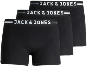Jack&Jones 3 PACK - férfi boxeralsó SENSE 12081832 Black Black waistband XL