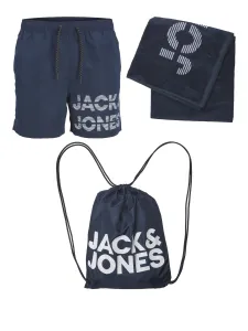Jack&Jones Férfi szett - fürdőnadrág, törölköző és táska JPSTSUMMER Regular Fit 12235500 Navy Blazer M