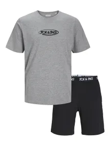 Jack&Jones Férfi szett - póló és rövidnadrág JACOLIVER Standard Fit 12257169 Light Grey Melange M