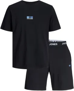 Jack&Jones Férfi szett - póló és rövidnadrág JACOSCAR Standard Fit 12258219 Black/Shorts L