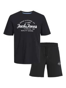 Jack&Jones Férfi szett - póló és rövidnadrág JJFOREST Standard Fit 12256951 Black L