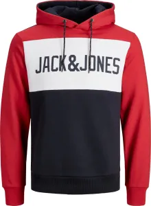 Jack&Jones JJELOGO 12172344 Tango Red férfi pulóver XL