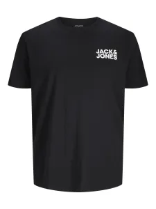 Jack&Jones PLUS Férfi póló JJELOGO Regular Fit 12158505 Black 4XL #1442069