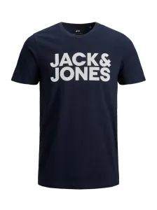 Jack&Jones PLUS Férfi póló JJELOGO Regular Fit 12158505 Navy Blazer 4XL #1442263